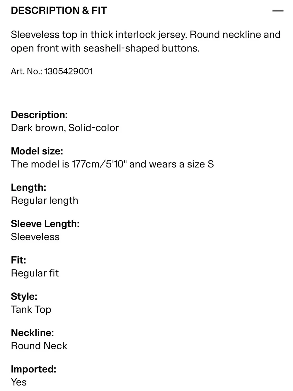 H&M Shell-Button Sleeveless Top - Picture 7 of 7